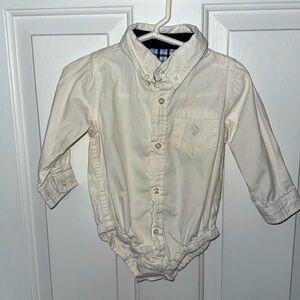 Andy and Evan Infant Boy White Poplin Button-down Shirtzie 12-18 months